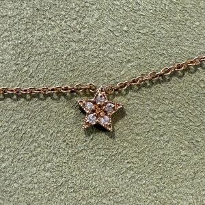 14K diamond star charm necklace in rose gold